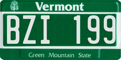 VT license plate BZI199