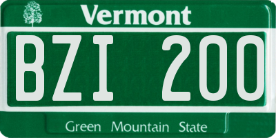 VT license plate BZI200
