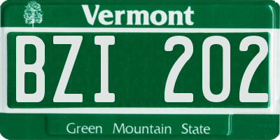 VT license plate BZI202