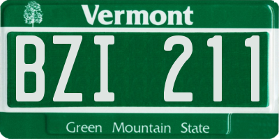 VT license plate BZI211