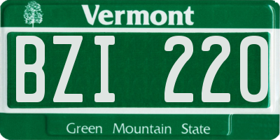 VT license plate BZI220