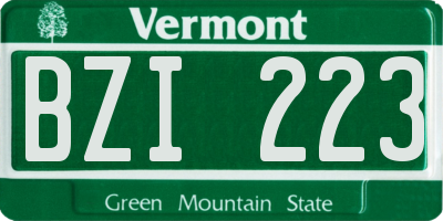 VT license plate BZI223