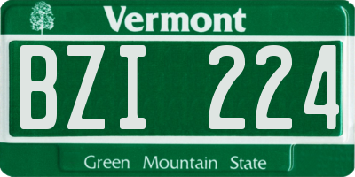 VT license plate BZI224