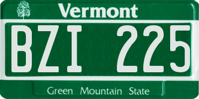 VT license plate BZI225