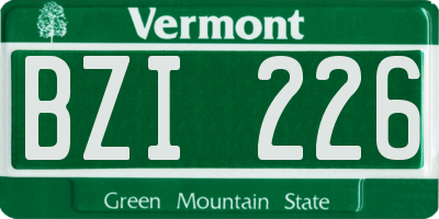 VT license plate BZI226