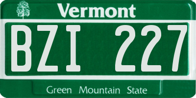 VT license plate BZI227