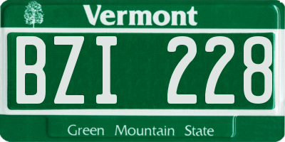 VT license plate BZI228