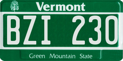 VT license plate BZI230