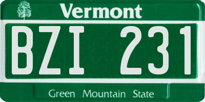 VT license plate BZI231