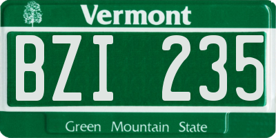 VT license plate BZI235
