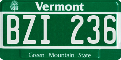 VT license plate BZI236