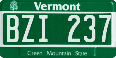 VT license plate BZI237
