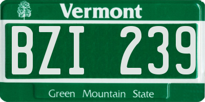 VT license plate BZI239