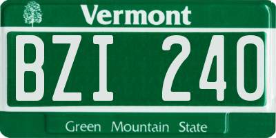 VT license plate BZI240