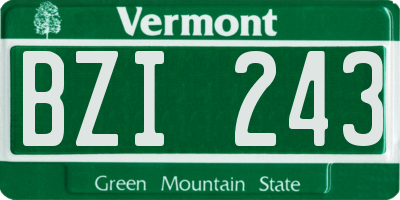 VT license plate BZI243