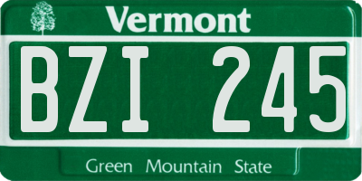 VT license plate BZI245