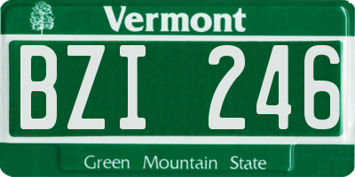 VT license plate BZI246