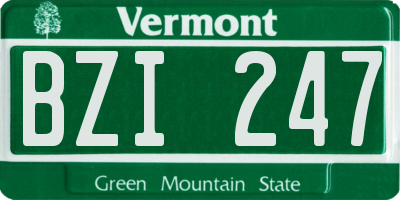 VT license plate BZI247