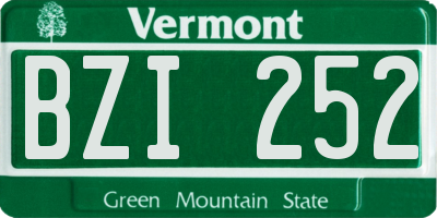 VT license plate BZI252