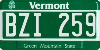 VT license plate BZI259