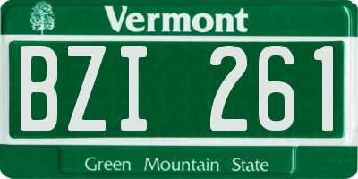 VT license plate BZI261