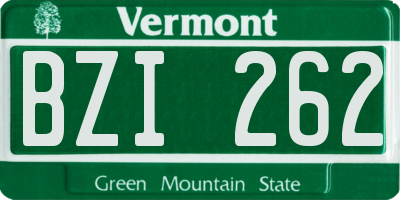VT license plate BZI262