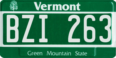 VT license plate BZI263