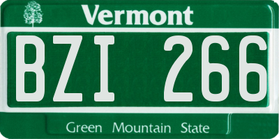 VT license plate BZI266