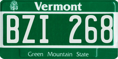 VT license plate BZI268