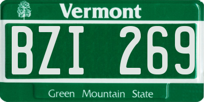 VT license plate BZI269