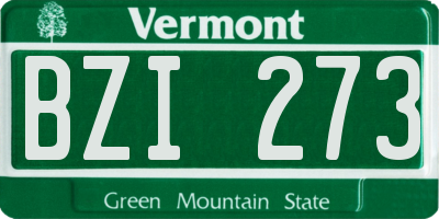 VT license plate BZI273