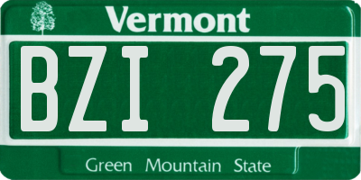 VT license plate BZI275