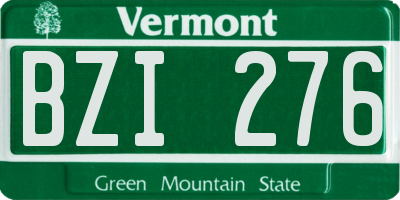 VT license plate BZI276