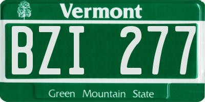 VT license plate BZI277