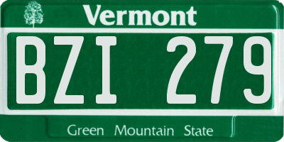 VT license plate BZI279