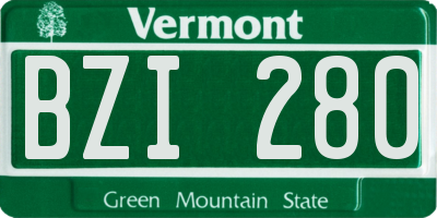 VT license plate BZI280