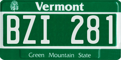 VT license plate BZI281