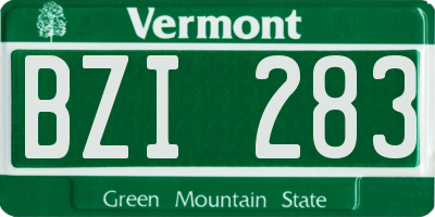 VT license plate BZI283