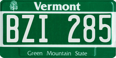 VT license plate BZI285