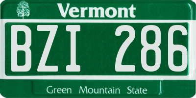 VT license plate BZI286