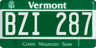 VT license plate BZI287