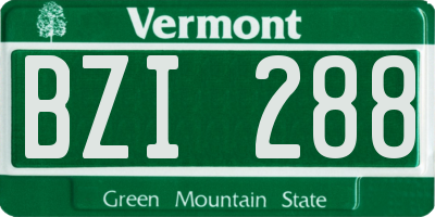 VT license plate BZI288