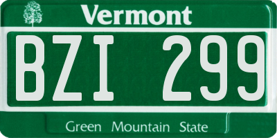 VT license plate BZI299