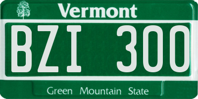 VT license plate BZI300