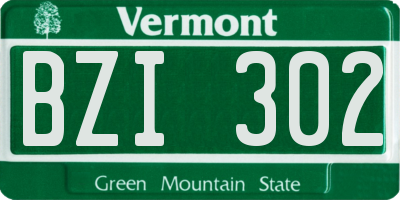VT license plate BZI302