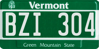 VT license plate BZI304