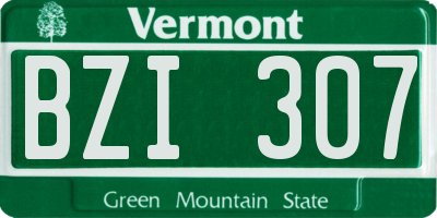 VT license plate BZI307