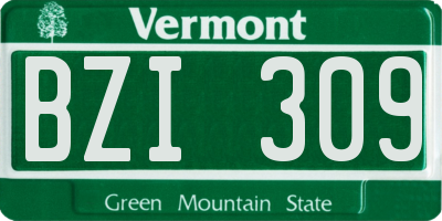 VT license plate BZI309