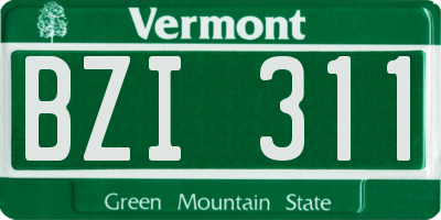 VT license plate BZI311