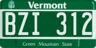 VT license plate BZI312